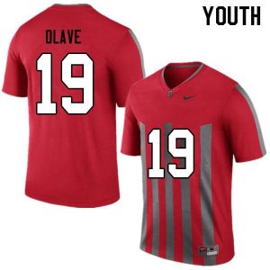 Youth Ohio State Buckeyes #19 Chris Olave Throwback Nike NCAA College Football Jersey Increasing ILZ7244VU